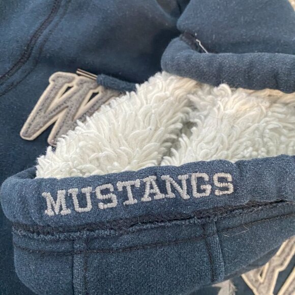 UWO Western Mustangs Navy Blue Vintage / Y2K Zip Up Hoodie Size Small - Picture 8 of 9